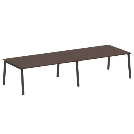 Стол для переговоров (2 столешницы) на А-образном м/к Metal System Style БА.ПРГ-2.5 3600x1235x750 (Венге Цаво/Антрацит металл)