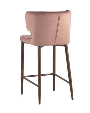Стул полубарный Матео велюр пыльно-розовый ножки дерево (Стул полубарный Матео пыльно-розовый)