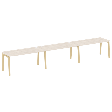 Рабочая станция на деревянных опорах Onix Wood OW.RS-3.4.7 4740x720x750 (Дуб Аризона/Дуб Светлый)