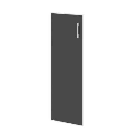 Дверь стеклянная черная левое в раме среднее Lacobel LT.S-2 R (L) Black (Черный)