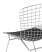Стул обеденный Bertoia хромированный с черной подушкой (Стул кухонный Bertoia серебристый) Стул обеденный Bertoia хромированный с черной подушкой (Стул кухонный Bertoia серебристый)