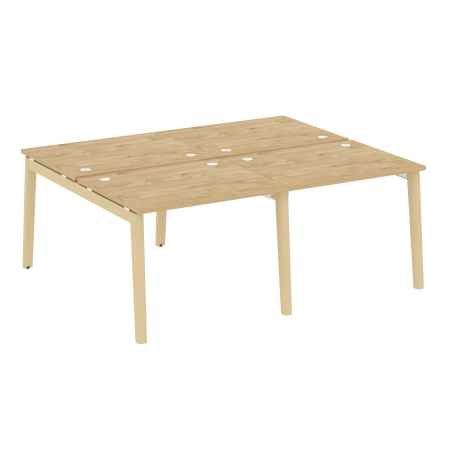 Рабочая станция на деревянных опорах Onix Wood OW.D.RS-4.1.8 1960x1635x750 (Тиквуд Светлый/Дуб Светлый)