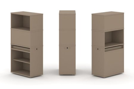 Тумба одиночная + высокая надставка ES.NB.1V-1 (750х410х1520) (Латте)