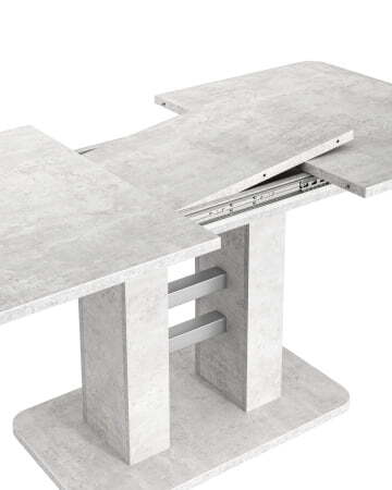 Стол Elephant раскладной 120-160*80 бетон/алюминий (Стол обеденный ELEPHANT серый) Стол Elephant раскладной 120-160*80 бетон/алюминий (Стол обеденный ELEPHANT серый)