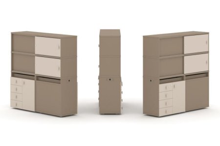 Тумба двойная + высокая надставка ES.NB.2V-24 (1500х410х1520) (Латте/Капучино)