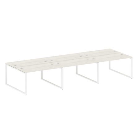 Рабочая станция Metal System Style БО.СМ-6.3 4200x1475x750 (Дуб Наварра/Белый металл)