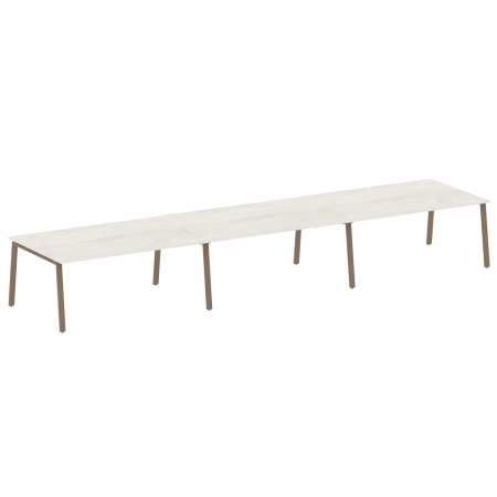 Стол для переговоров (3 столешницы) на А-образном м/к Metal System Style БА.ПРГ-3.5 5400x1235x750 (Дуб наварра/Мокко металл)
