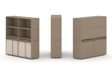 Тумба двойная + высокая надставка ES.NB.2V-7 (1500х410х1520) (Латте/Капучино)