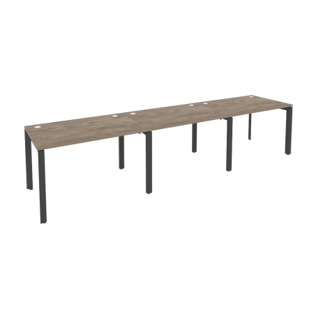 Рабочая станция на П-образном м/к Onix O.MP-RS-3.2.8 3540x800x750 (Тиквуд Темный/Черный металл)