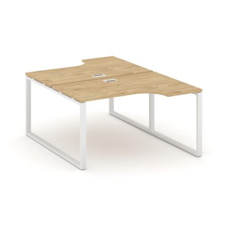 Рабочая станция эргономичная SN-6O.DRPA-021 (1380х1632/1992х750) (Тиквуд Светлый/Металл Белый)