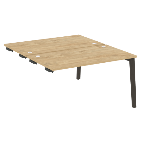 Стол-приставка двойной на деревянных опорах Onix Wood OW.D.SPR-3.8 1380x1635x750 (Тиквуд Светлый/Дуб Темный)