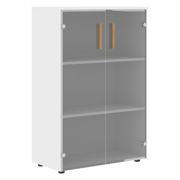 Шкаф со стеклянными дверьми Forta FMC 80.2 798x404x1197 (Белый премиум)