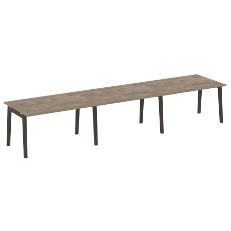 Стол переговорный на деревянных опорах Onix Wood OW.PRG-3.3 4140x980x750 (Тиквуд Темный/Дуб Темный)