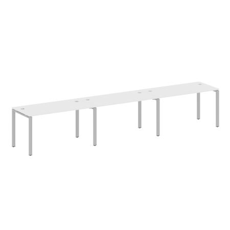 Рабочая станция на 3 раб. места Metal System Style БП.СМ-3.3 4200x720x750 (Белый/Серый металл)
