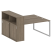Рабочая станция с шкафом-купе на О-образном м/к Metal System Style БО.РС-СШК-2.3 Т 1810x1475x1098 (Дуб наварра/Серый металл)