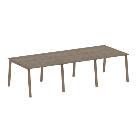 Стол для переговоров (3 столешницы) на А-образном м/к Metal System Style БА.ПРГ-3.1 3000x1235x750 (Вяз/Мокко металл)