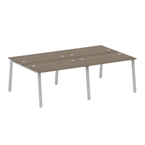 Рабочая станция на 4 рабочих места на А-образном м/к Metal System Style БА.СМ-4.2 2400x1475x750 (Вяз/Серый металл)