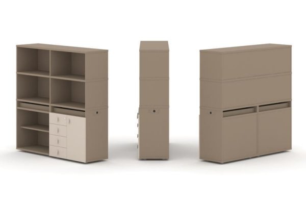 Тумба двойная + высокая надставка ES.NB.2V-10 (1500х410х1520) (Латте/Капучино)