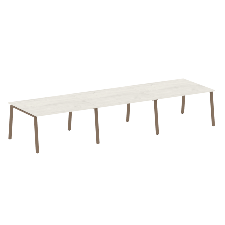 Стол для переговоров (3 столешницы) на А-образном м/к Metal System Style БА.ПРГ-3.3 4200x1235x750 (Дуб наварра/Мокко металл)