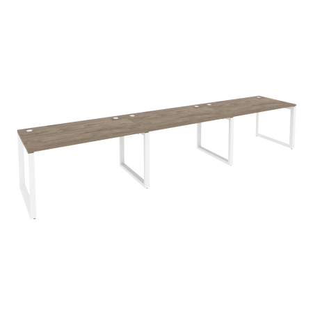Рабочая станция на О-образном м/к Onix O.MO-RS-3.3.8 4140x800x750 (Тиквуд Темный/Белый Металл)