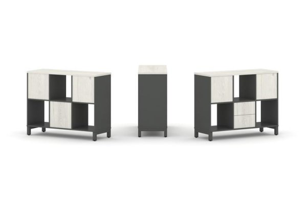 Набор стеллажа 1 сторонний, 2 яруса SN.NS-231 (1121х400х881) (Антрацит/Дуб Наварра/Металл Антрацит) Набор стеллажа 1 сторонний, 2 яруса SN.NS-231 (1121х400х881) (Антрацит/Дуб Наварра/Металл Антрацит)