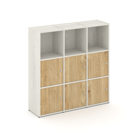 Стеллаж Locker Plus LK.K-003 1188x350x1203 (Дуб Наварра | Тиквуд Светлый)
