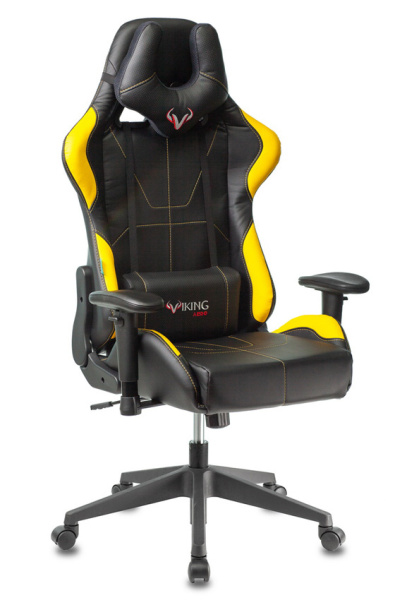 Кресло игровое Zombie VIKING 5 AERO черный/желтый эко.кожа с подголов. крестов. пластик (Желтый) Кресло игровое Zombie VIKING 5 AERO черный/желтый эко.кожа с подголов. крестов. пластик (Желтый)