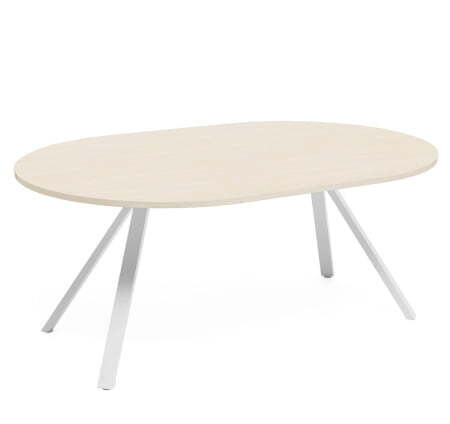 Стол переговорный опоры черные Fermo AS180B/W 1800x1200x750 (Светлый дубЧерный)