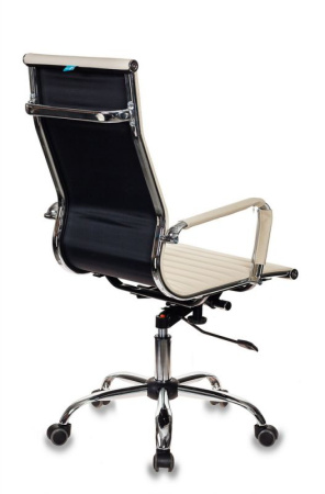 Кресло руководителя CH-883 слоновая кость эко.кожа крестов. металл хром (Слоновая кость)