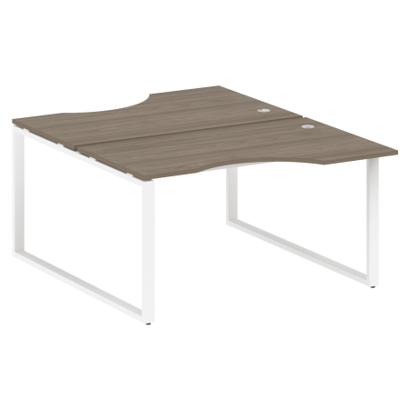 Рабочая станция криволинейная Metal System Style БО.РАС-СА-2.2 1400x1835x750 (Вяз/Белый металл)
