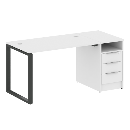 Рабочая станция Metal System Style БО.РС-СТП1.2 1612x750x750 (Белый/Антрацит металл)