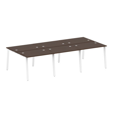 Рабочая станция на 6 рабочих места на А-образном м/к Metal System Style БА.СМ-6.1 3000x1475x750 (Венге Цаво/Белый металл)