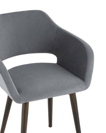 Стул с подлокотниками Саймон велюр тёмно-серый (Стул Саймон темно-серый)