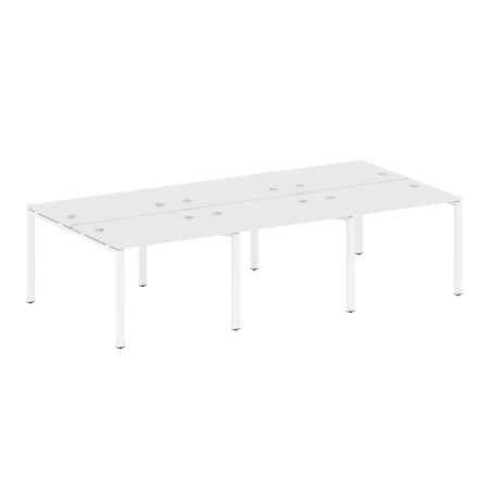 Рабочая станция на 6 раб. мест Metal System Style БП.СМ-6.1 3000x1475x750 (Белый/Белый металл)