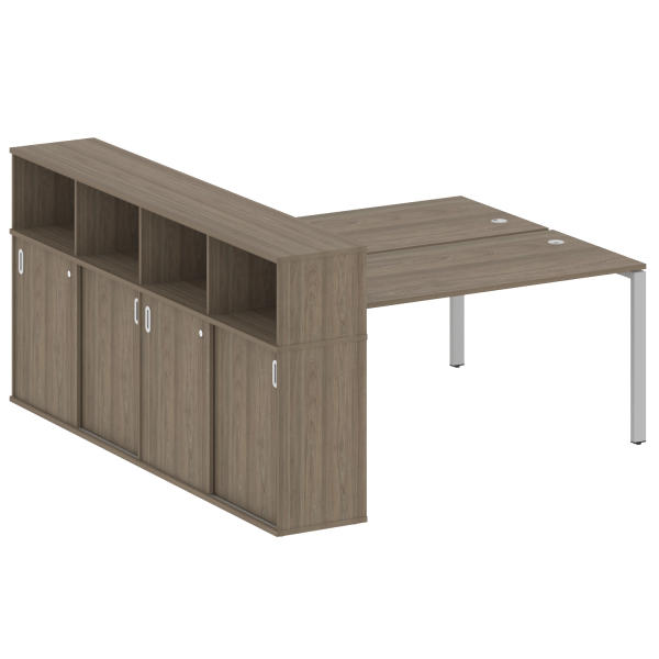 Рабочая станция с опорным шкафом-купе Metal System Style БП.РС-СШК-4.4 2010x2332x1098 (Вяз/Серый металл) Рабочая станция с опорным шкафом-купе Metal System Style БП.РС-СШК-4.4 2010x2332x1098 (Вяз/Серый металл)