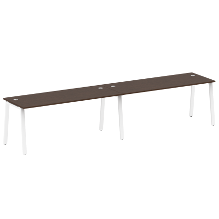 Рабочая станция на 2 рабочих места на А-образном м/к Metal System Style БА.СМ-2.5 3600x720x750 (Венге Цаво/Белый металл)