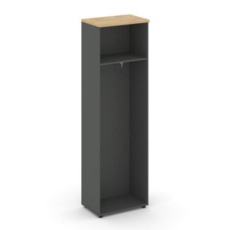 Гардероб узкий неглубокий SN.GB-001 (600х400х1982) (Антрацит/Тиквуд Светлый)