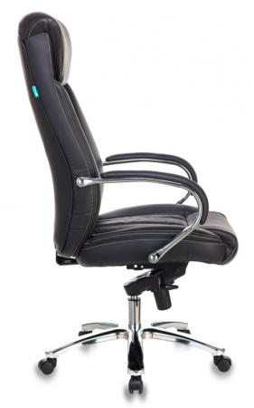 Кресло руководителя T-9922SL черный кожа крестов. металл хром (Черный)