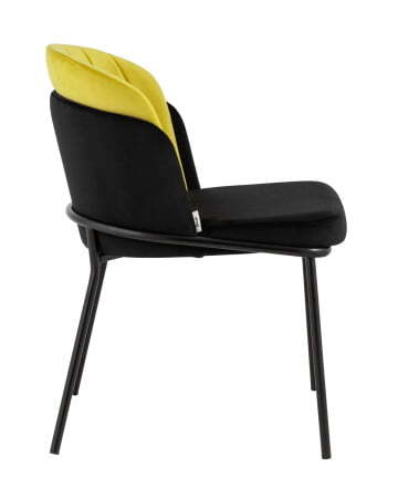 Стул Дабл велюр черный с желтой вставкой (Стул Дабл черный, желтый) Стул Дабл велюр черный с желтой вставкой (Стул Дабл черный, желтый)