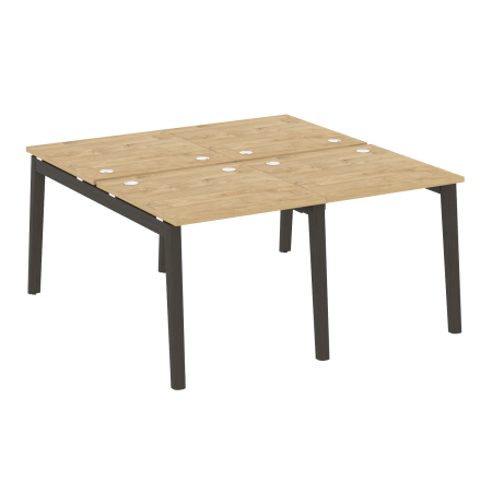 Рабочая станция на деревянных опорах Onix Wood OW.D.RS-4.0.8 1560x1635x750 (Тиквуд Светлый/Дуб Темный)