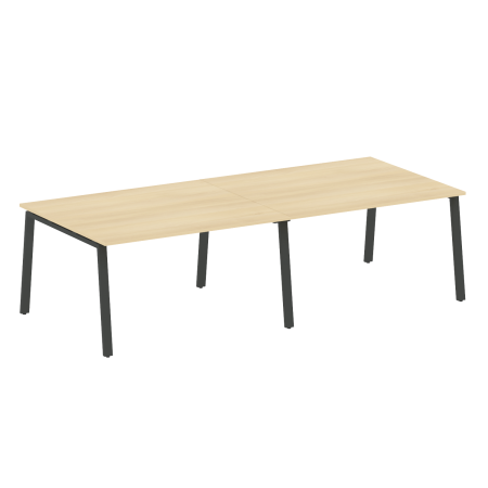 Стол для переговоров (2 столешницы) на А-образном м/к Metal System Style БА.ПРГ-2.3 2800x1235x750 (Акация/Антрацит металл)