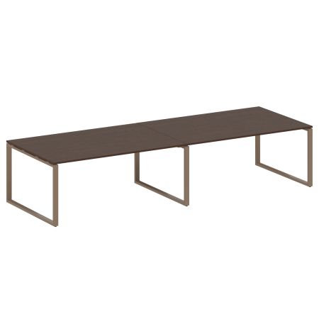 Переговорный стол 2 столешницы Metal System Style БО.ПРГ-2.5 3600x1235x750 (Венге Цаво/Мокко металл)