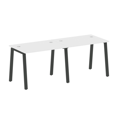 Рабочая станция на 2 рабочих места на А-образном м/к Metal System Style БА.СМ-2.1 2000x720x750 (Белый/Антрацит металл)