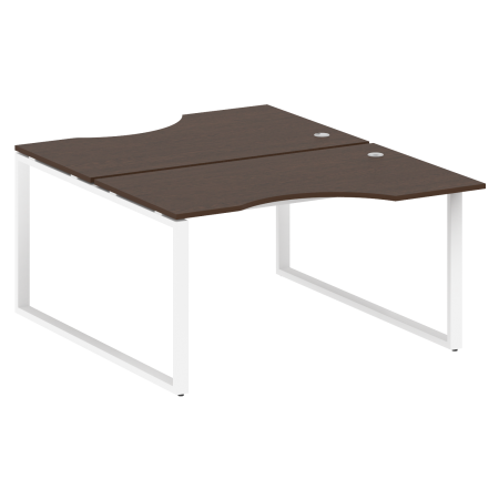Рабочая станция криволинейная Metal System Style БО.РАС-СА-2.2 1400x1835x750 (Венге Цаво/Белый металл)