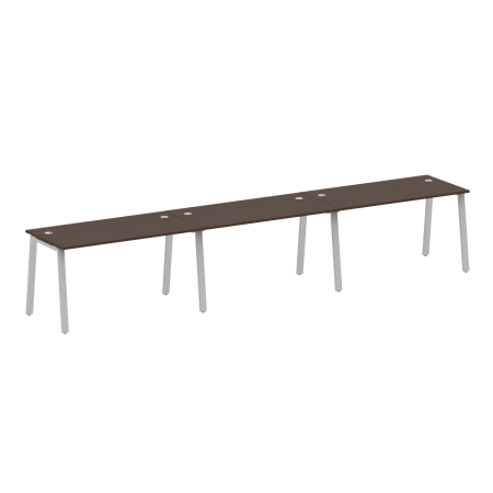 Рабочая станция на 3 рабочих места на А-образном м/к Metal System Style БА.СМ-3.3 4200x720x750 (Венге Цаво/Серый металл)