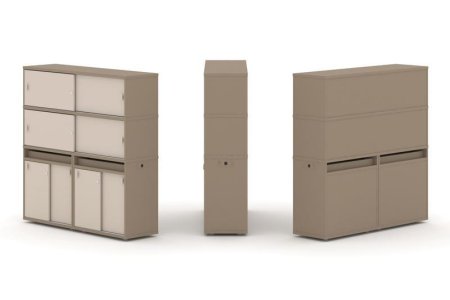 Тумба двойная + высокая надставка ES.NB.2V-8 (1500х410х1520) (Латте/Капучино)