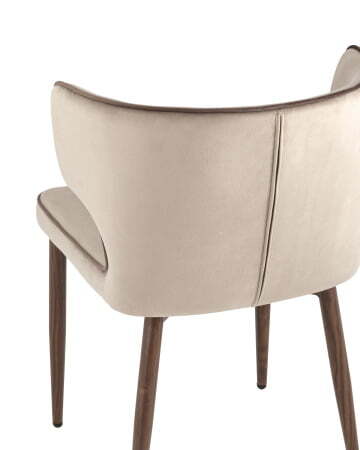 Стул Матео с кантом велюр шампань ножки дерево (Стул Матео шампань)