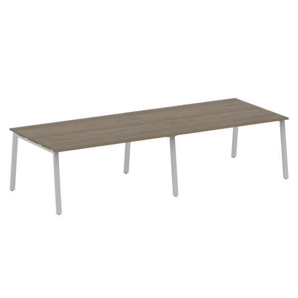 Стол для переговоров (2 столешницы) на А-образном м/к Metal System Style БА.ПРГ-2.4 3200x1235x750 (Вяз/Серый металл)