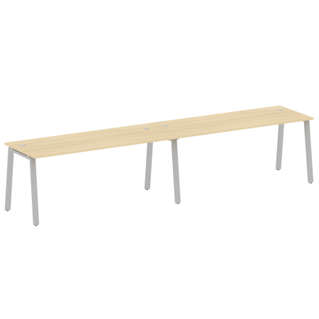 Рабочая станция на 2 рабочих места на А-образном м/к Metal System Style БА.СМ-2.5 3600x720x750 (Акация/Серый металл)