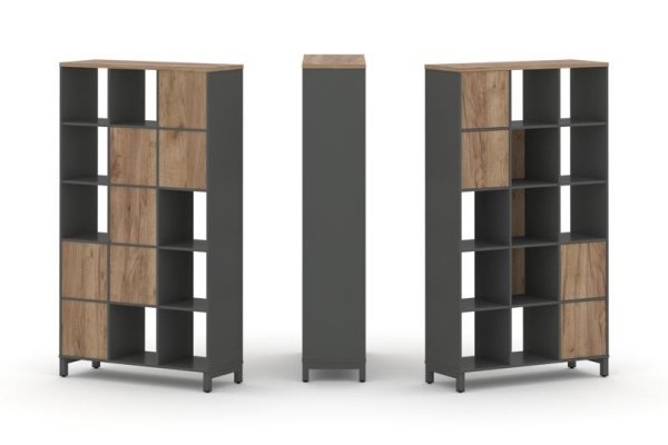 Набор стеллажа 1 сторонний, 5 ярусов SN.NS-531 (1121х400х1982) (Антрацит/Дуб Табак/Металл Антрацит) Набор стеллажа 1 сторонний, 5 ярусов SN.NS-531 (1121х400х1982) (Антрацит/Дуб Табак/Металл Антрацит)